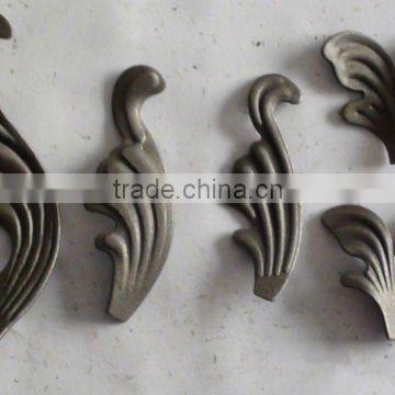 wrought iron railing parts/forged iron stamped leaves