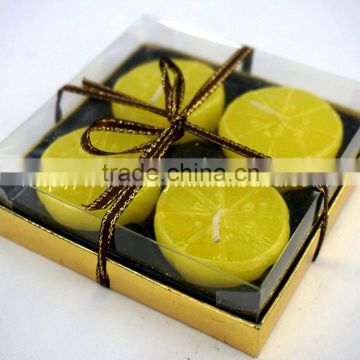 half pcs lemon fruit shape scented candle