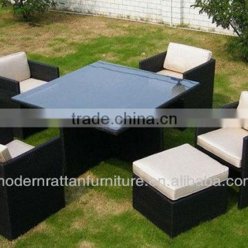Outdoor furniture rattan rattan dining set dining table and chair set