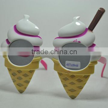 Wholesales party glasses with Ice-cream shape;white ice-cream shape eyewear