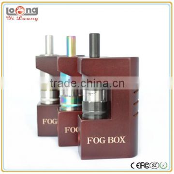 Yiloong fog box mod with matrix sub ohm tank 510 connector spring loaded hollow out wooden box