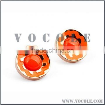 unique design strawberry shape stainless steel enamel earrings