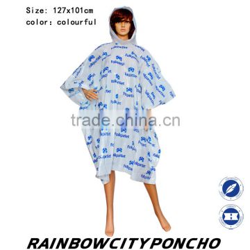 promotional PE poncho with in print all over the body
