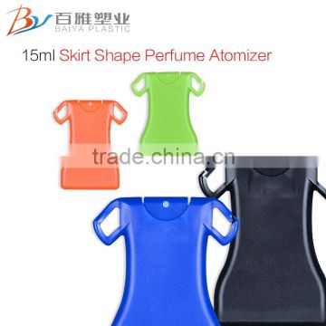 15ml personalised T-shirt shape unique shaped mini perfume sprayer plastic pocket bottle