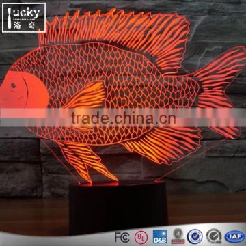 2016 Creative Acrylic fish shape Led Night Lights,3D LED Lamp