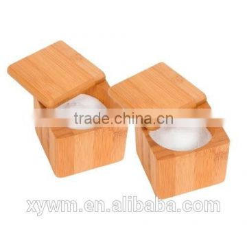 Unique Cute Innovations Bamboo Wooden Salt Herb Spice Box Kitchen Accessories