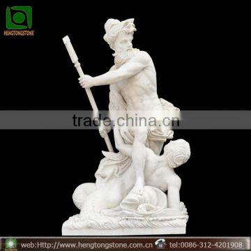 Hand Carved Famous White Marble Poseidon Sculpture