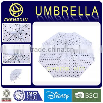 Hot sale high quality adult poe umbrella with dot printing