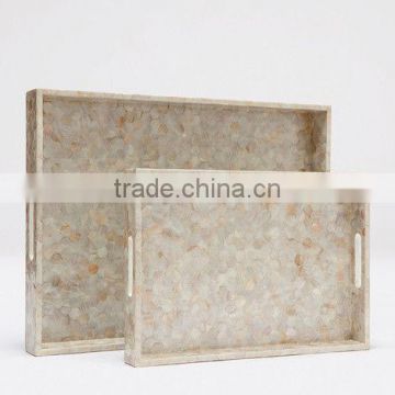 High end quality best selling set of special newest designed natural MOP inlay rectangular serving Tray from Vietnam