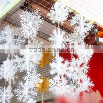 3D Christmas Ornament 120pcs/lot White Plastic Christmas Snowflake Christmas 6*6cm Tree /Window Christmas Decorations For Home