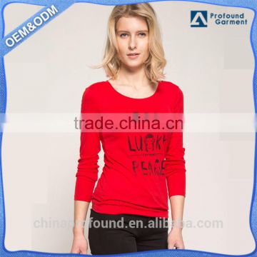Ladies Tshirt Custom T shirt Women Long Sleeves Casual Printing Logo Tee Shirt