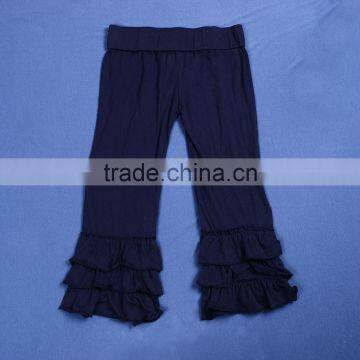 Baby Autumn Winter Long Cotton Pants Boutique Ruffle Pants Knitted Cotton Cheap Price Pants QL-41