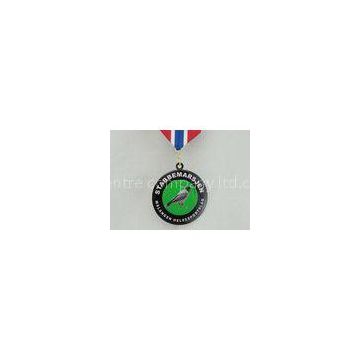 Round Reward Custom Awards Medals With Ribbon , Brass Offset Printing