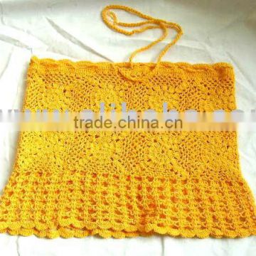 Very Beautiful Crochet Short Skirt Nice designs Golden Yellow Short Skirts hand crochet skirts for women Best quality skirt