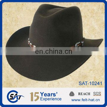 dark brown100% wool felt cowboy hat stesten hat