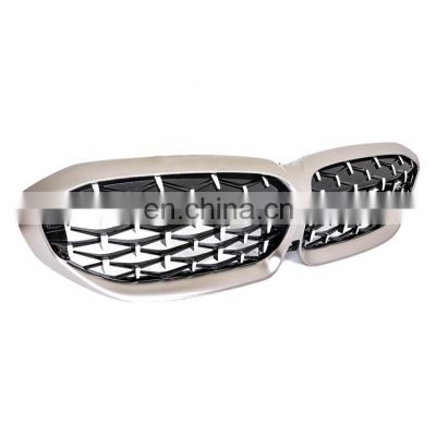 Car Front Kidney Grille For BMW New 3 Series G20 Diamond Grille Meteor Style Front Bumper Grill Auto part