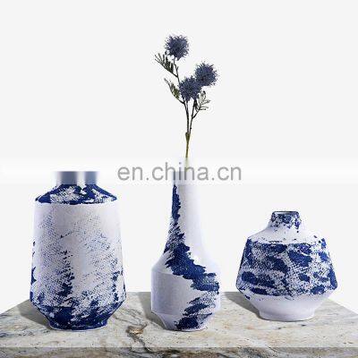 Ceramic Modern Chinese Blue Handpaint Indoor Decoration Vase