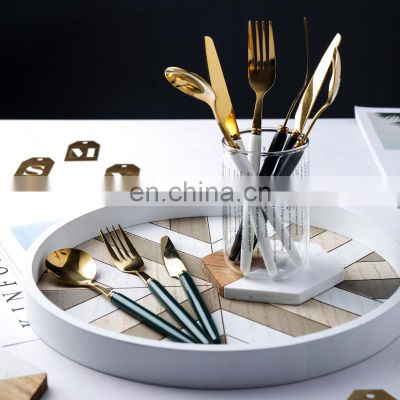 Tableware Professional Large Knife Gold Dining Gift Luxury Stainless Steel Cutlery Travel Set