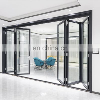 AS2047 Aluminum folding glass door cheap price double glazed  aluminium bi-fold door
