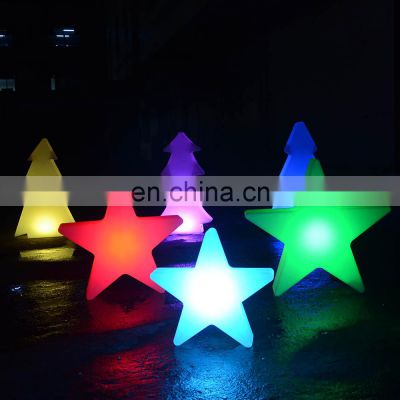 led wireless tree lights /Multi color plastic star /tree/snow led rechargeable lamp  Christmas decorations lights