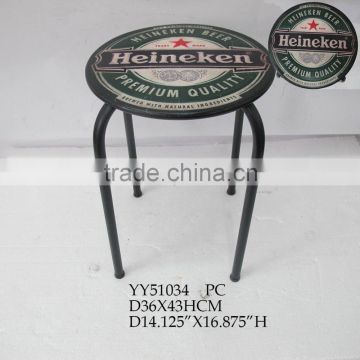 vintage round shape metal stool for home decoration