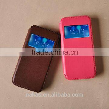 for iphone 5s flip leather cases with view & stand