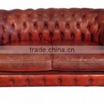 Retro Vintage & French style 2 Seater Chesterfield Leather Sofa