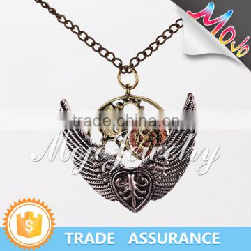 Long Chain and Metal Wing Pendant Jewelry Necklaces For Wholesale