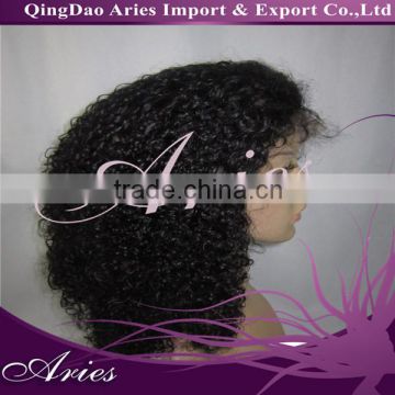 AAAAAGrade Indian Hair Afro Kinky Curly Front Lace Wigs For Black Women