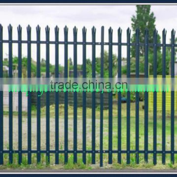 Palisade fence panel with Steel Angle Rails