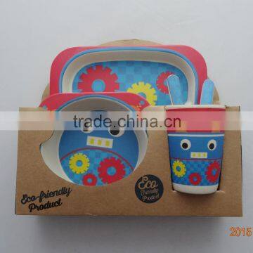 Bamboo fiber kids dinner sets