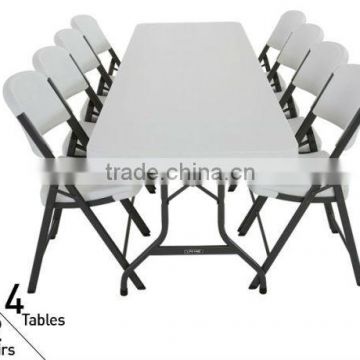 8ft plastic portable folding table and chairs