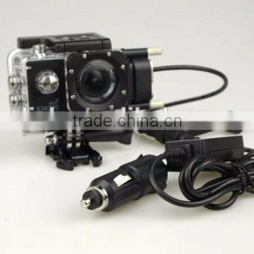 SJ4000 Series Camera Waterproof Case with Car Charger for Motorcycle