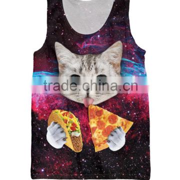 Fashion 3d printing cute cat kittentacos and pizza galaxyTank Top Basketball Vest jersey