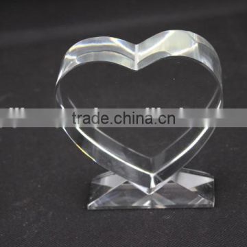 Beautiful Heart Shape Crystal Cube With Base