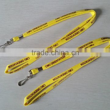 High quality 1cm yellow lanyards with printing, Customized various lanyards