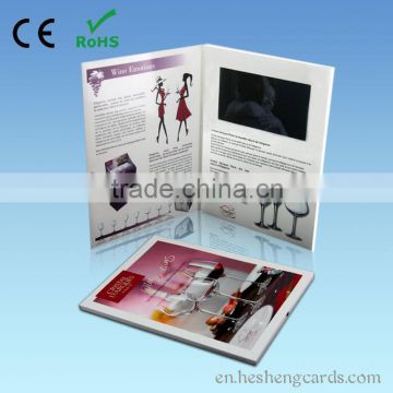 7" custom video player greeting card /sex video display greeting card/video greeting card