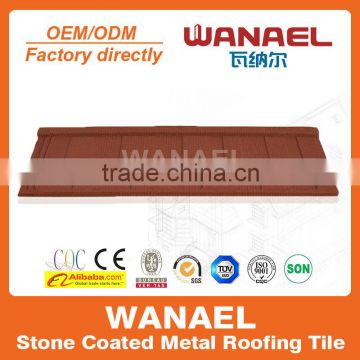 Shingle glazed steel thermal insulation aluminium roof tile/Wanael Stone coated steel roof tile/lightweight roof materials