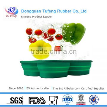 Dongguan new design portable silicone folding fresh lunch box with dividers