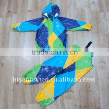 Kid's Fashion All-over Printed PU Knitted Rain Sets, Rain Suit, Rain Wear