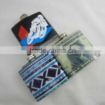 s/s hip flask with water transfer printing image