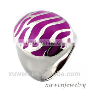 manufacture purple zebra resin 316l stainless steel rings jewelry womens