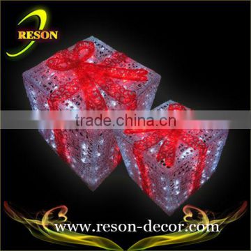 42*40*26cm clear 3d chrsitmas lighted gift dox outdhouse