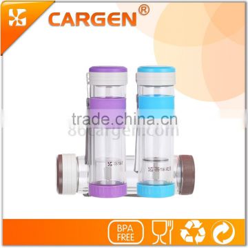 Outdoor 330ml double wall glass bottle with infuser