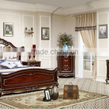 2015 European royal furniture antique gold bedroom sets