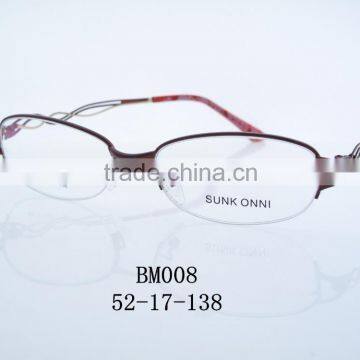 2016 New arrived metal optic frames BM008 half rimless