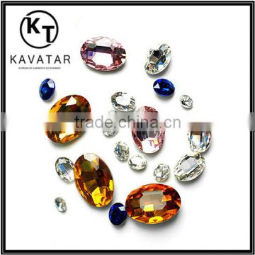 Mix Size Mix Colors Teardrop Pointback Crystal Rhinestones Fancy Stones For Dress DIY Phone Nail Art Accessories