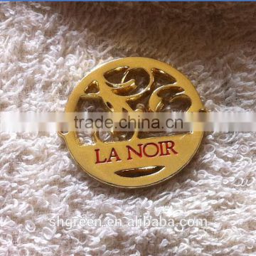 Gold engraved logo metal label badge for furniture