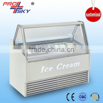Vertical Hard Ice Cream Gelato Freezer Showcase