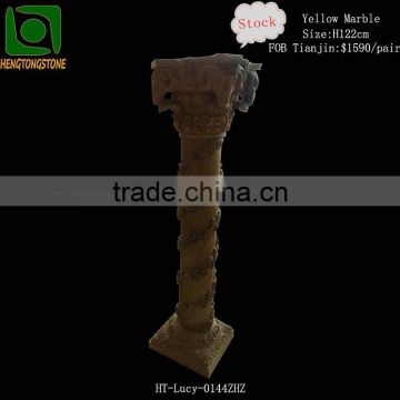 Hand Carved Marble Pillar For Decoration